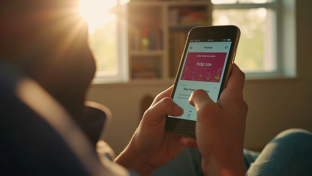Bonus credit UI on a phone — the welcome-offer surface referenced in the home news slot